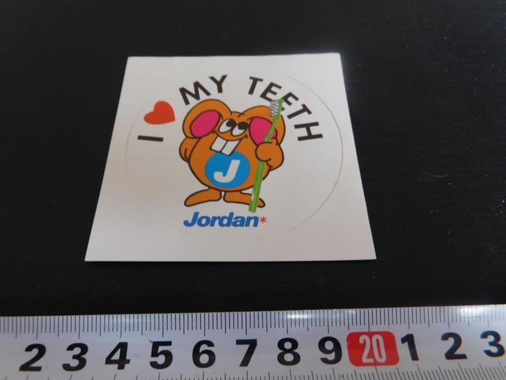 sticker JORDAN i love my teeth   *, Verzamelen, Stickers, Zo goed als nieuw, Ophalen