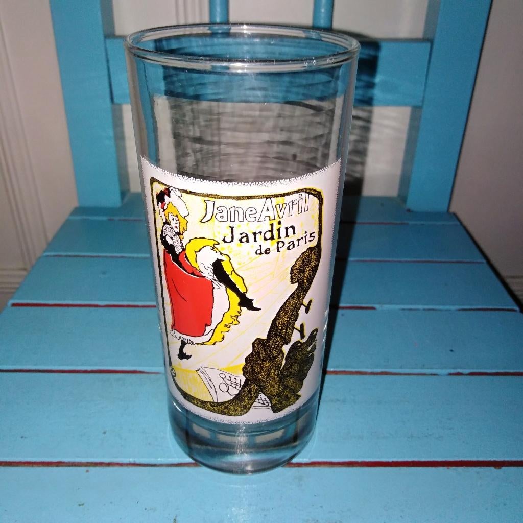 Dienblaadjes en glazen met vintage kunst prints Paris/Parijs, Ophalen, Overige materialen, Gebruikt, Overige typen