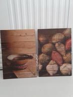 2x wandpaneel paneel panelen hout / print op hout UNIEKE SET, Minder dan 50 cm, Ophalen of Verzenden, Minder dan 50 cm, Print