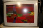 ton schulten gesigneerd 83,5/63,5 cm breuk glas (286), Antiek en Kunst, Kunst | Litho's en Zeefdrukken, Ophalen of Verzenden
