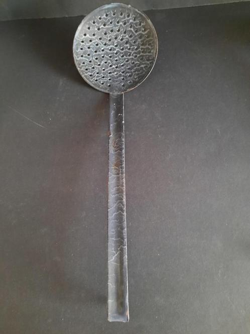 Schuimspaan donker grijs gewolkt Emaille, Antiek en Kunst, Antiek | Emaille, Ophalen of Verzenden