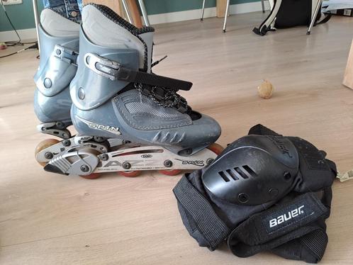 skeelers, tweedehands, met kniebeschermers, Sport en Fitness, Skeelers, Gebruikt, Inline skates 4 wielen, Overige merken, Dames