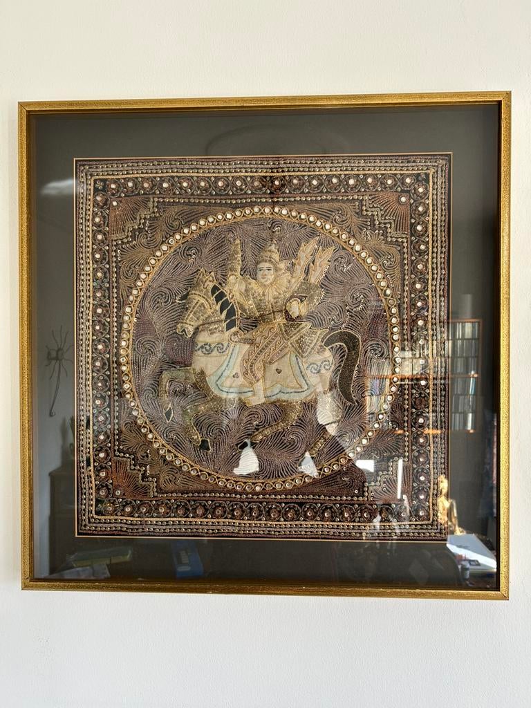 Birmese kalaga ingelijst, Antiek en Kunst, Ophalen