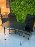 Campingtafel met 2 of 4 luxe kampeerstoelen - Trafellive, Caravans en Kamperen, Kampeermeubelen, Ophalen, Zo goed als nieuw, Campingtafel