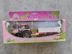 Tractor met Aanhanger roze ca. 1/32 Kids Globe, Ophalen of Verzenden, Nieuw