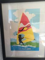 Sportschilderijen t.w. Tennis, voetbal en Surfen., Minder dan 50 cm, Ophalen of Verzenden, Minder dan 50 cm, Print