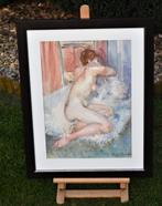 Harry Maas, aquarel, naakt model Sonja op kleed., Ophalen