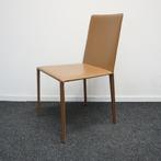 Arper Norma Design eetkamerstoelen | Leren stoelen Beige, Gebruikt, Bruin, Ophalen of Verzenden, Metaal