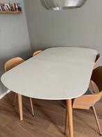 Witte eettafel, Ophalen, 50 tot 100 cm, Zo goed als nieuw, Vijf personen of meer