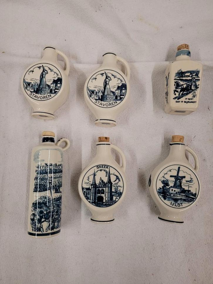 6 Batavus Souvenir Flesjes Heerenveen, Antiek en Kunst, Antiek | Keramiek en Aardewerk, Ophalen of Verzenden