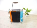 retro vintage lectuurbak jaren 70 lp rek metaal hout, Huis en Inrichting, Gebruikt, ?, ?, ?