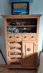 Grenen grutterskast, Ophalen, Gebruikt, 100 tot 150 cm, Glas