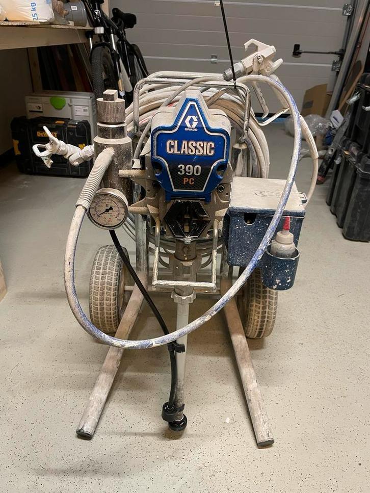 Graco 390 Classic verfspuitmachine.Schilderwerk.Verfpomp., Doe-het-zelf en Verbouw, Schildersmaterialen, Gebruikt, Verfspuit of Verfpomp
