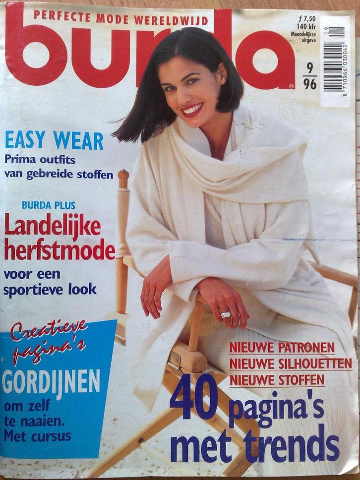 Burda september nr. 9 / 1996, Hobby en Vrije tijd, Kledingpatronen, Zo goed als nieuw, Vrouw, Burda, Verzenden