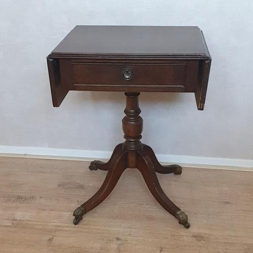 Antiek - Wijntafel - Bijzettafel - Uitklapbare Tafel - Hout, Antiek en Kunst, Antiek | Meubels | Tafels, Ophalen