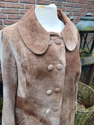 Vintage Suède Leren Jas tussenjas couture 40 najaar  beschikbaar voor biedingen