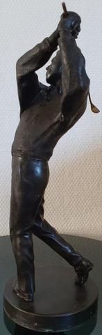 Brons beeld bronzen golver man oud uniek gaaf groot zwaar de, Ophalen of Verzenden, Brons