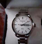 Nieuw Pontiac day date horloge Victor, Ophalen of Verzenden, Nieuw, Staal, Overige merken