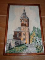 Fijn geborduurd schilderij van kerk, Gebruikt, Ophalen of Verzenden