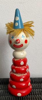 Vintage Stapelclown - Handbeschilderd, Antiek en Kunst, Curiosa en Brocante, Ophalen