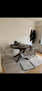 3x Vintage Bauhaus Fauteuils - Chromen Frame, Huis en Inrichting, Stoelen, Ophalen, Gebruikt, Twee, Wit