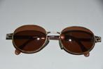 Vintage zonnebril goudkleurig met bruin bril, Ophalen of Verzenden, Gebruikt, Zonnebril op sterkte, Overige merken