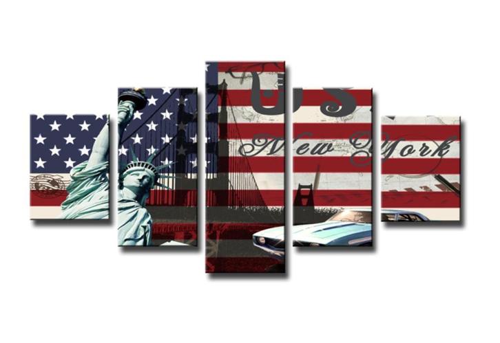 Nieuw * 5 Luik van Canvas * USA New York 80x160cm, Antiek en Kunst, Kunst | Schilderijen | Klassiek, Ophalen of Verzenden