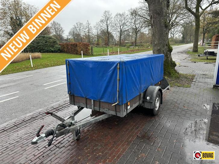 Lesscher Geremde enkelasser met huif 251x13 0x90cm 995,- ex, Auto diversen, Aanhangers en Bagagewagens, Gebruikt