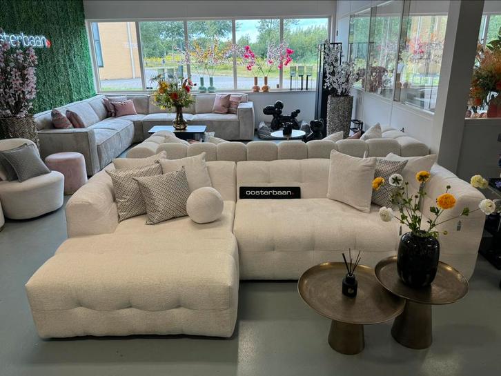 Luxe Velvet Teddy Loungebank Flipper Wit 160x290cm NIEUW, Huis en Inrichting, Banken | Bankstellen, Nieuw, Hoekbank, Vierpersoons of meer