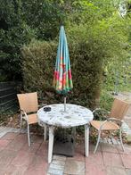 Tuintafel en parasol, Tuin en Terras, Tuinsets en Loungesets, 4 zitplaatsen, Kunststof, Eettafel, Ophalen of Verzenden