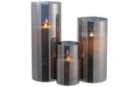 Led Kaarsen Grijs Rookglas - Set van 3 - NIEUW, Ophalen of Verzenden, Nieuw