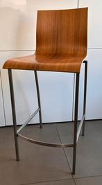 Design barkruk Ludwig Grimm OLO RVS notenhout, Huis en Inrichting, Barkrukken, Ophalen, Zo goed als nieuw