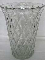 Vintage Vaas Mooi Bewerkt Glas Jaren 70, Antiek en Kunst, Ophalen of Verzenden