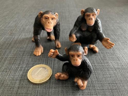 S03 - Schleich Apen 3 stuks, Verzamelen, Dierenverzamelingen, Zo goed als nieuw, Beeldje of Figuurtje, Wild dier, Ophalen