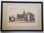 Oude gravure Meppeler toren met oude spits, origineel, Ophalen of Verzenden