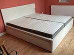 Malm bed 180x200 met 4 lades, Huis en Inrichting, Slaapkamer | Bedden, Ophalen, Gebruikt, Wit, Tweepersoons