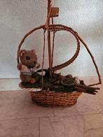 Leuke rieten boot met beertje 41 hoog en 36 breed, Ophalen of Verzenden, Zo goed als nieuw