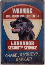 Labrador zwart security service reclamebord van metaal deco