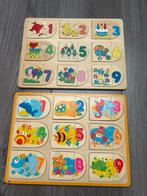 Cijfer puzzels hout leren tellen, Ophalen of Verzenden, Minder dan 10 stukjes, Gebruikt