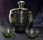 A.D. Copier Bowl kom + zeven bowl glazen, Antiek en Kunst, Antiek | Glas en Kristal, Ophalen of Verzenden