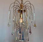 Echte Murano opaline teardrop kroonluchter hanglamp vintage, Glas, Ophalen of Verzenden