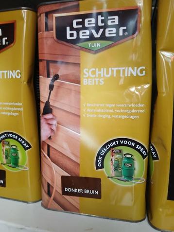 4x 5L ceta bever schutting beits donker bruin beschikbaar voor biedingen