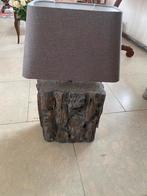 Staande lamp op hout boomschors, Ophalen, Zo goed als nieuw, Rechthoekig, 50 cm of meer