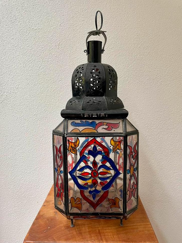 Marokkaanse handgemaakte lampen, Huis en Inrichting, Lampen | Hanglampen, Zo goed als nieuw, Minder dan 50 cm, Glas, Ophalen