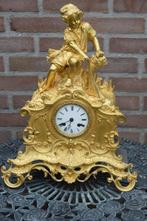 bronzen vergulden klok, Antiek en Kunst, Antiek | Klokken, Ophalen of Verzenden