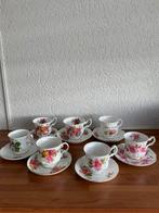 Engels postelein kop en schotels bloemmotief, Antiek en Kunst, Antiek | Servies compleet, Ophalen