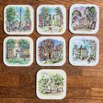 7x vintage jaren ’60 onderzetters bezienswaardigheden Londen, Ophalen of Verzenden