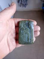 Nefriet Jade Amulet met buddha afbeelding, Ophalen of Verzenden