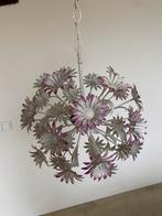 Vintage antieke retro Franse lamp bloemen roze, Gebruikt, Ophalen of Verzenden, Metaal, Minder dan 50 cm