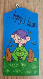 Houten wandhanger Dopey, Verzamelen, Disney, Ophalen of Verzenden, Sneeuwwitje of Doornroosje, Nieuw, Overige typen